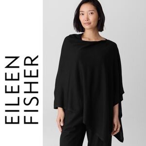 Eileen Fisher Superfine Merino Poncho 
100% Marino Wool Minimalist Capsule